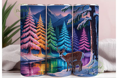 Magical Deer Winter Wonderland Tumbler Sublimation PixelChick 