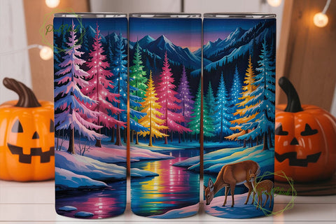 Magical Deer Winter Wonderland Tumbler Sublimation PixelChick 