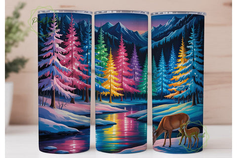 Magical Deer Winter Wonderland Tumbler Sublimation PixelChick 