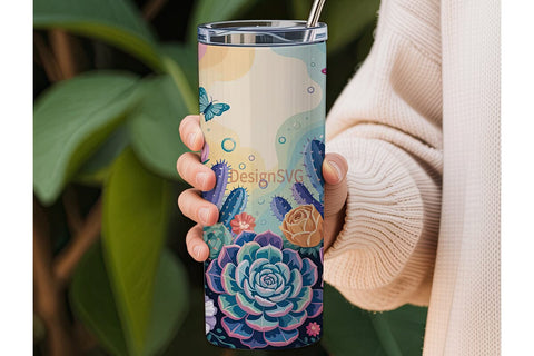 Magical Desert Bloom 20oz Tumbler Wrap Sublimation DesignSVG 