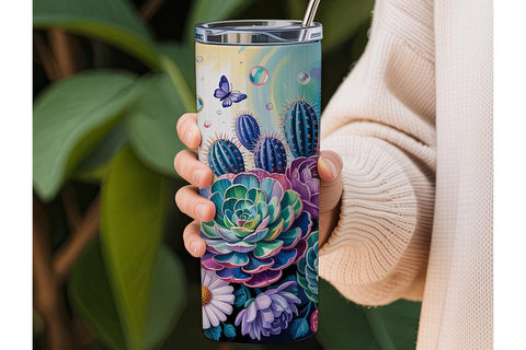 Magical Desert Bloom 20oz Tumbler Wrap Sublimation DesignSVG 