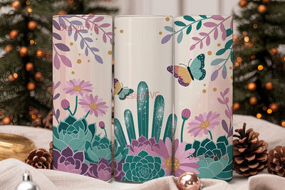 Magical Desert Garden 20oz Tumbler Wrap Sublimation DesignSVG 
