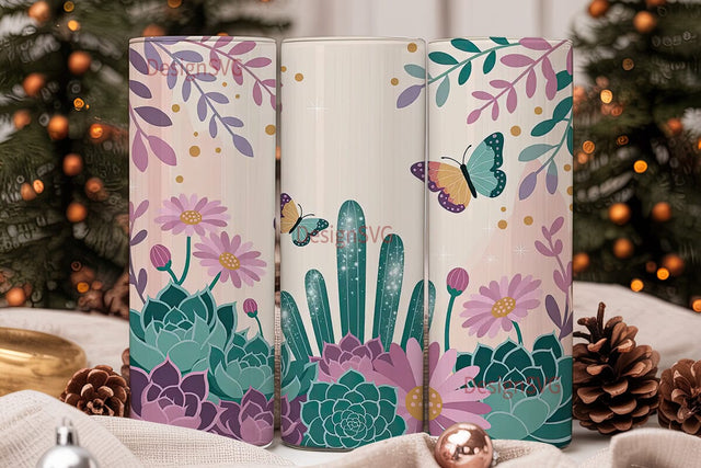 Magical Desert Garden 20oz Tumbler Wrap Sublimation DesignSVG 