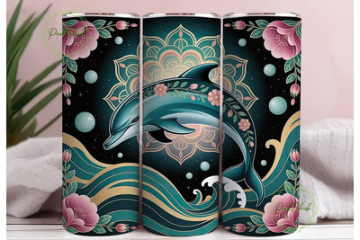 Magical Dolphin 20oz Tumbler Design Sublimation PixelChick 