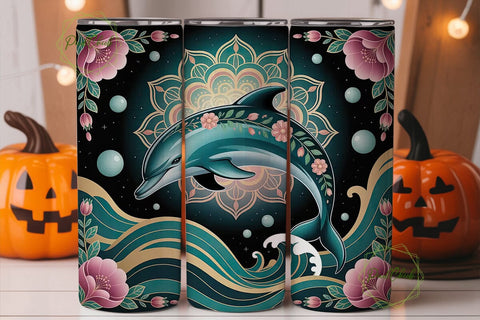 Magical Dolphin 20oz Tumbler Design Sublimation PixelChick 