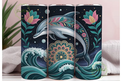 Magical Dolphin 20oz Tumbler Design Sublimation PixelChick 