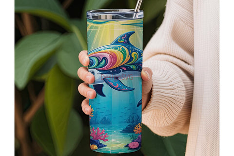 Magical Dolphin 20oz Tumbler Wrap Sublimation DesignSVG 