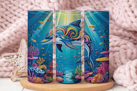 Magical Dolphin 20oz Tumbler Wrap Sublimation DesignSVG 