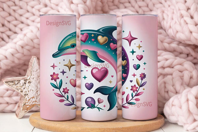 Magical Dolphin 20oz Tumbler Wrap Sublimation DesignSVG 