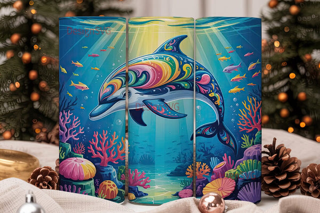 Magical Dolphin 20oz Tumbler Wrap Sublimation DesignSVG 