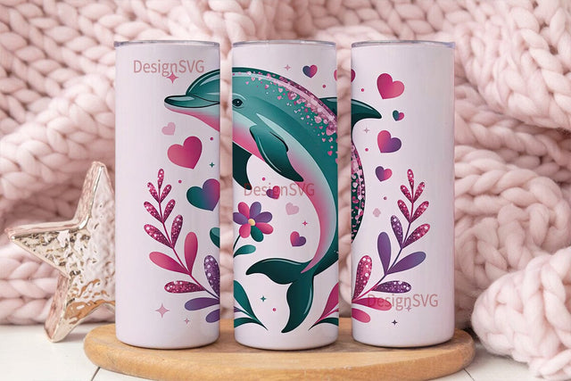 Magical Dolphin 20oz Tumbler Wrap Sublimation DesignSVG 