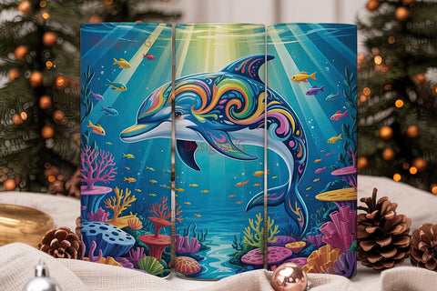Magical Dolphin 20oz Tumbler Wrap Sublimation DesignSVG 