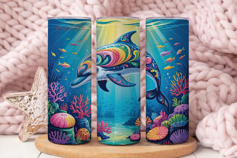 Magical Dolphin 20oz Tumbler Wrap Sublimation DesignSVG 