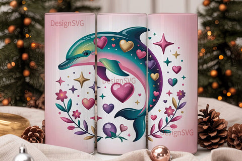 Magical Dolphin 20oz Tumbler Wrap Sublimation DesignSVG 