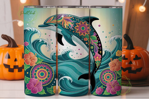 Magical Dolphin 20oz Tumbler Wrap Sublimation PixelChick 