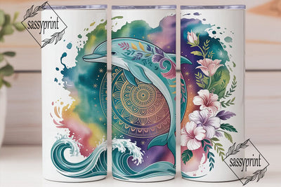 Magical Dolphin Mandala 20oz Tumbler Sublimation sassyprint 