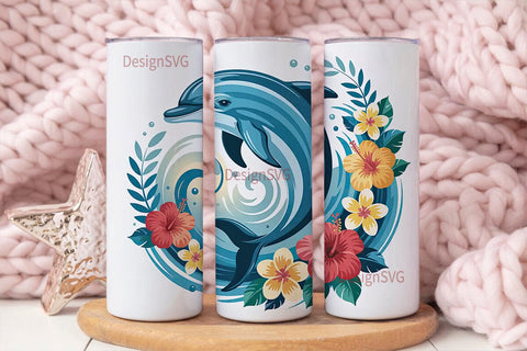 Magical Dolphin Tumbler Design Sublimation DesignSVG 