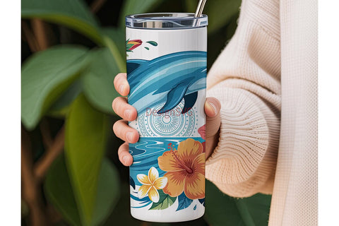 Magical Dolphin Tumbler Design Sublimation DesignSVG 