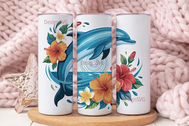Magical Dolphin Tumbler Design Sublimation DesignSVG 