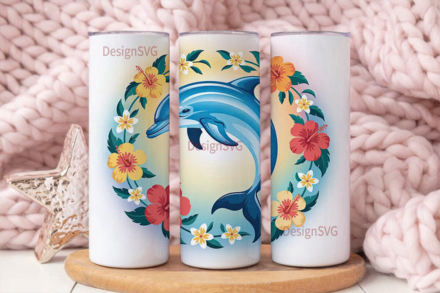 Magical Dolphin Tumbler Design Sublimation DesignSVG 