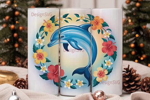 Magical Dolphin Tumbler Design Sublimation DesignSVG 