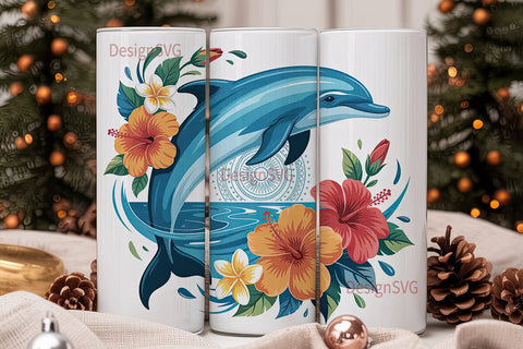 Magical Dolphin Tumbler Design Sublimation DesignSVG 
