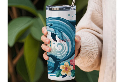 Magical Dolphin Tumbler Design Sublimation DesignSVG 