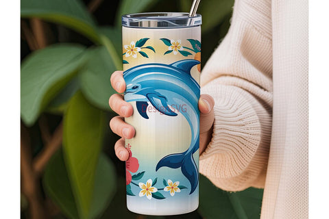 Magical Dolphin Tumbler Design Sublimation DesignSVG 