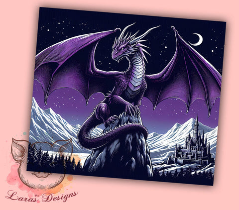 Magical Dragon 20 oz Skinny Tumbler Sublimation Design, Straight & Tapered Tumbler Png, Dragon Tumbler Png, Digital Download PNG Sublimation Lara' s Designs 