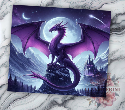 Magical Dragon 20 oz Skinny Tumbler Sublimation Design, Straight & Tapered Tumbler Png, Dragon Tumbler Png, Digital Download PNG Sublimation Li Zamperini 