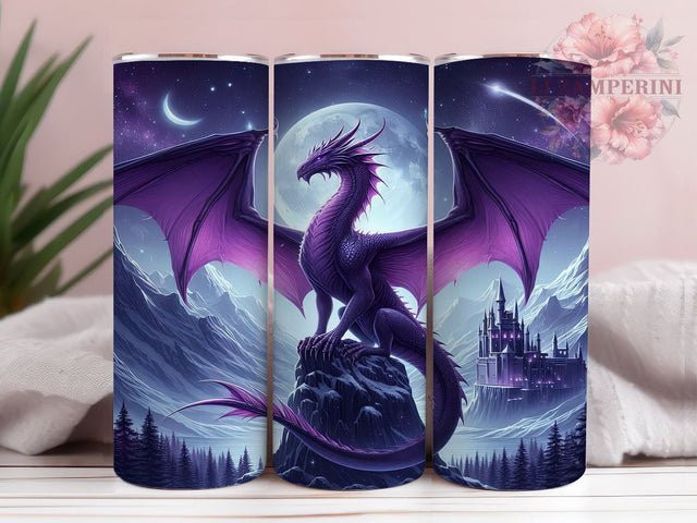 Magical Dragon 20 oz Skinny Tumbler Sublimation Design, Straight & Tapered Tumbler Png, Dragon Tumbler Png, Digital Download PNG Sublimation Li Zamperini 
