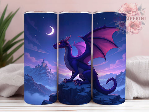 Magical Dragon 20 oz Skinny Tumbler Sublimation Design, Straight & Tapered Tumbler Png, Dragon Tumbler Png, Digital Download PNG Sublimation Li Zamperini 