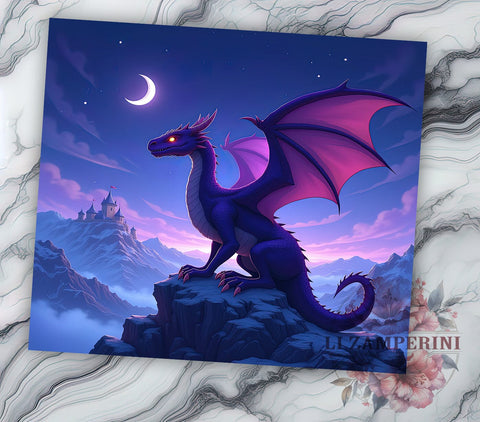 Magical Dragon 20 oz Skinny Tumbler Sublimation Design, Straight & Tapered Tumbler Png, Dragon Tumbler Png, Digital Download PNG Sublimation Li Zamperini 