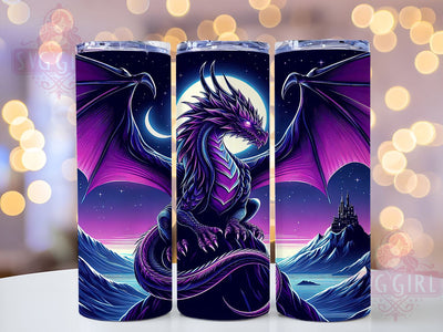 Magical Dragon 20oz Tumbler Wrap Sublimation Design, Straight Tapered Tumbler Wrap, Dragon Tumbler Png, Instant Digital Download Sublimation SvggirlplusArt 