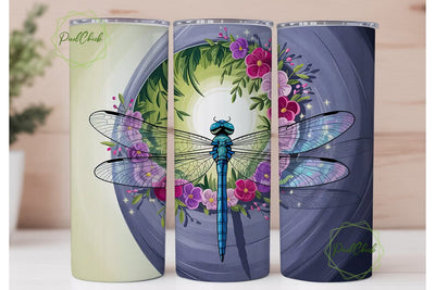 Magical Dragonfly 20oz Tumbler Wrap Sublimation PixelChick 