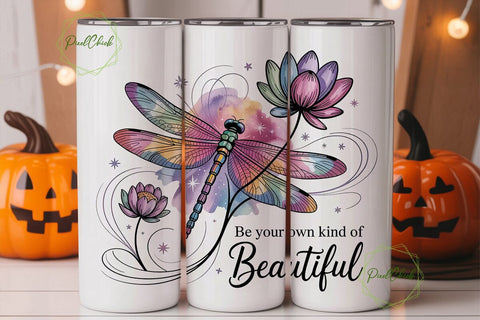 Magical Dragonfly 20oz Tumbler Wrap Sublimation PixelChick 