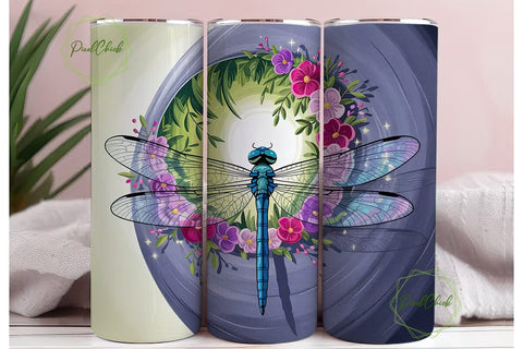 Magical Dragonfly 20oz Tumbler Wrap Sublimation PixelChick 