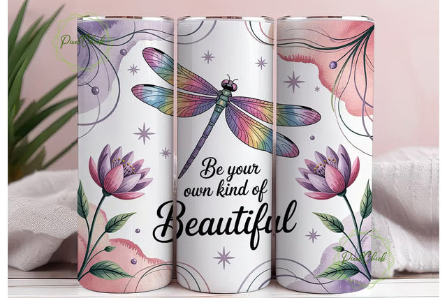 Magical Dragonfly 20oz Tumbler Wrap Sublimation PixelChick 