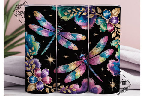 Magical Dragonfly 20oz Tumbler Wrap Sublimation sassyprint 