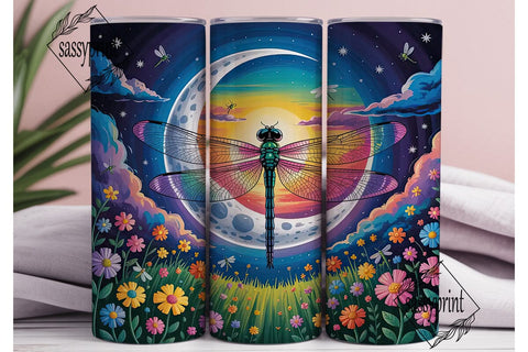 Magical Dragonfly 20oz Tumbler Wrap Sublimation sassyprint 