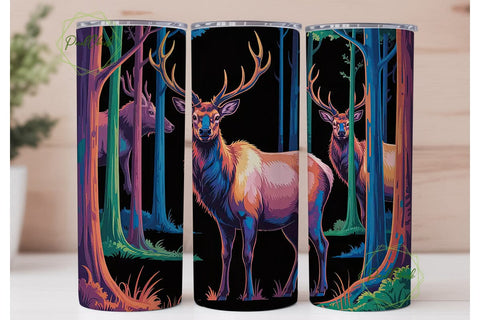 Magical Elk 20oz Tumbler Wrap Sublimation PixelChick 