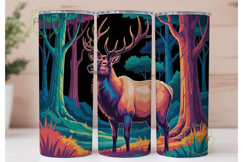 Magical Elk 20oz Tumbler Wrap Sublimation PixelChick 