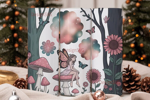 Magical Fairy Forest 20oz Tumbler Wrap Sublimation DesignSVG 