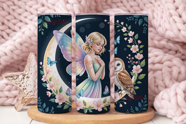Magical Fairy & Owl 20oz Tumbler Design Sublimation DesignSVG 