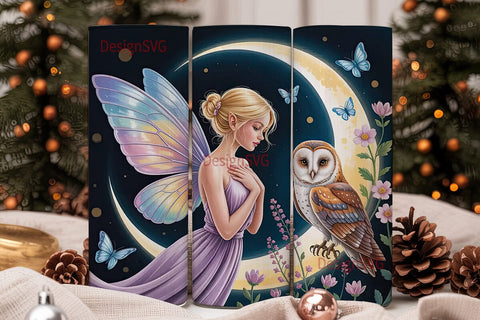 Magical Fairy & Owl 20oz Tumbler Design Sublimation DesignSVG 