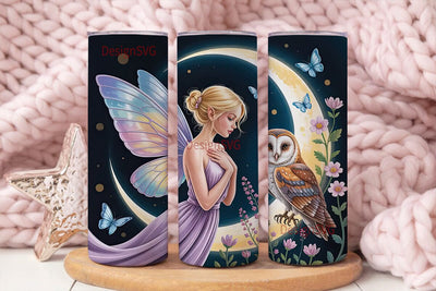 Magical Fairy & Owl 20oz Tumbler Design Sublimation DesignSVG 