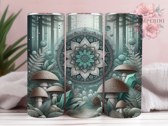 Magical Fantasy Mushroom Tumbler Wrap, Fantasy Forest Wrap, 20Oz Sublimation Design, Nature Cottagecore Cup, Enchanted Woodland Drinkware, Whimsical Mushroom Tumbler, Rustic Forest Wrap Sublimation Li Zamperini 