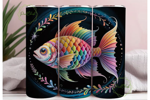 Magical Fish 20oz Tumbler Wrap Sublimation PixelChick 