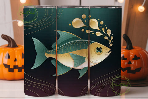 Magical Fish 20oz Tumbler Wrap Sublimation PixelChick 
