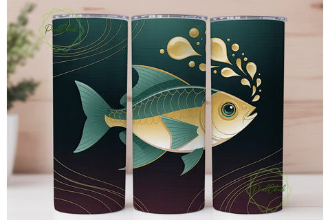 Magical Fish 20oz Tumbler Wrap Sublimation PixelChick 
